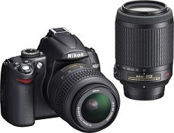 Nikon D5000 12.3MP DX Digital SLR Camera with 18-55mm f/3.5-5.6G VR and 55-200mm f/4-5.6G VR Lenses and 2.7 inch Vari-angle LCD
