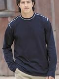 Beefy Long Sleeve T-shirt with Contrast Color Stitching