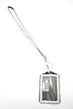 Clear Crystal Lanyard w/ Horizontal Rhinestone Lined Badge Holder