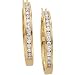 14K Yellow Gold Diamond Hoop Earring