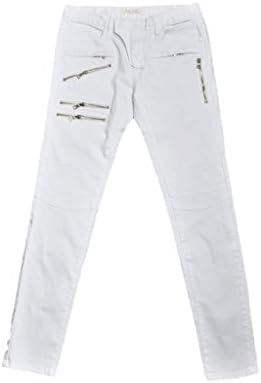 GuyLook Mens Zippered Rebel White Skinny Biker-Jeans 183 W29(Label-M) White
