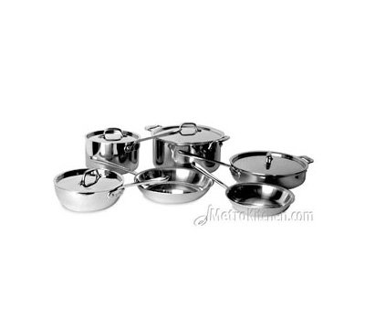 All-Clad Tri-Ply Stainless Steel 10 pc Cookware Set - MetroKitchen Exclusive (401891) product image