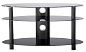 47 inch Curved Glass TV Stand - all black