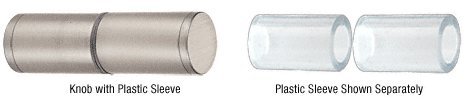 CRL Cylinder Style Brushed Nickel Finish Back-to-Back Shower Door Knob With Plastic Sleeve