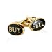 Buy Sell Gold and Black Cufflinks with Presentation Box