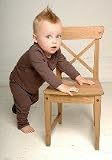 Beautifully Soft Bamboo Baby Pyjamas - chocolate - 0-3 months
