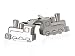 Unique Freight Train Cufflinks in Chrome Silver Finish with Presentation Box
