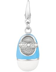 Sterling silver and Enamel BOY BABY SHOE (Charm)