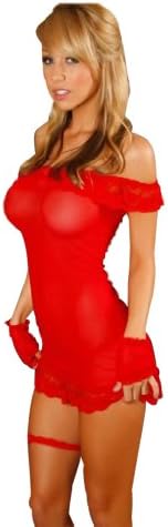 Roko Dear-lover Sexy Lingerie Robes Sleepwear Babydoll Set,red,average Size