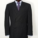 Double-Breasted Wool Flannel Pinstripe Suit