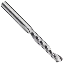 Onsrud Cutter 65-025 Carbide Square Nose End Mill, Inch, Uncoated (Bright) Finish, 25 Degree Helix, 1 Flute, 2.5000" Overall Length, 0.2500" Cutting Diameter, 0.2500" Shank Diameter
