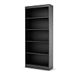 South Shore Axess Collection 5-Shelf Bookcase, Black