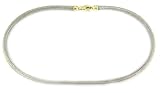14K Yellow Gold and Stainless Steel Basket Weave Chain, 18