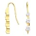 14K White or Yellow Gold Three-Stone Diamond Earrings - 0.50 Ct., 1.00 Ct., 1.50 Ct. or 2.00 Ct. (ALSO AVAILABLE WITH GEMSTONES)