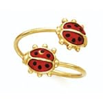 14K Ladybug Toe Ring - QG-K2043