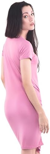 Bluberry Denim Womens Knot Dress (M/M, TULIP PINK)