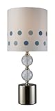 Dimond D1838 11-Inch Width by 25-Inch Height Fairfield Table Lamp in Chrome and Clear Glass with Pure White Faux Silk Shade and Blue Print Pattern Dimond D1838 11-Inch Width by 25-Inch Height Fairfield Table Lamp in Chrome and Clear Glass with Pure White Faux Silk Shade and Blue Print Pattern