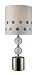 Dimond D1838 11-Inch Width by 25-Inch Height Fairfield Table Lamp in Chrome and Clear Glass with Pure White Faux Silk Shade and Blue Print Pattern