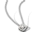 14K White Gold Diamond Pendant Slide W/18" Chain