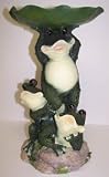 Resin Triple Frog Bird Feeder 15in Ht. x 8in