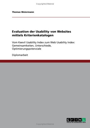 Evaluation der Usability von Websites mittels Kriterienkatalogen