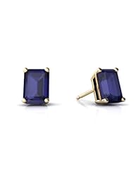 Genuine Sapphire 14kt Yellow Gold Stud Earrings