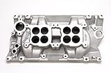 C-26 Dual-Quad Intake Manifold Non-EGR 1500-6500rpm Designed For 55-86 Chevy V8 w/96 and later Vortec (L31) Cast Iron or Edelbrock E-Tec Aluminum Heads Cast Finish