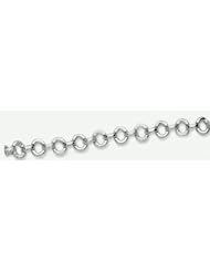 12mm X 3mm 14k Fancy Hollow Bracelet 7"