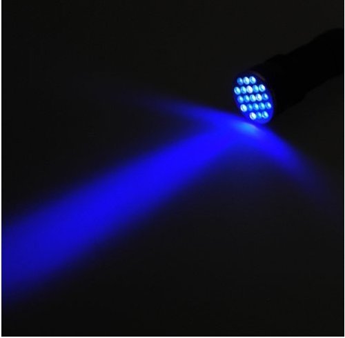 395 nM UV Ultra Violet 21 LED Blacklight Flashlight, 7305UV395