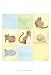 Tic-Tac Cats in Blue Animals Art Poster Print by Erica J. Vess, 13x19