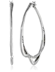 The SAK Large Pierced Frontal Click Silver Hoop Earrings