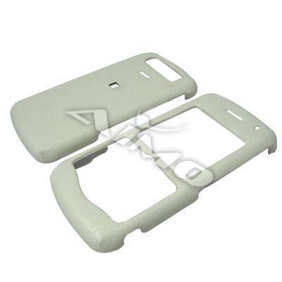 RIM Blackberry Pearl 8110 8120 8130 Executive Snap On Protector Hard Case Fabric Cover White Leather
