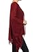 Modern Kiwi Solid Sheer Chiffon Caftan Poncho Tunic Top Burgundy One Size