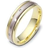 Designer Diamond SPINNING 18 Karat Two-Tone Gold Wedding Band Ring