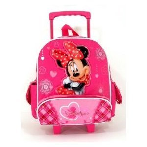 Disney Minnie Mouse Rolling Backpack -Kid Size Wheeled Backpack