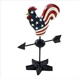 Patriotic Rooster Weathervane Statue - Style 38964