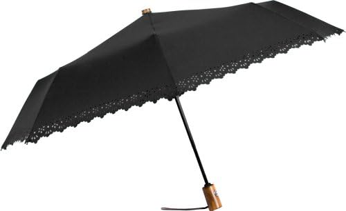 Cutout Lace Pattern Umbrella With Automatic Open Function Black 91016_050