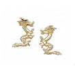 14K Gold JAPANESE DRAGON U L EARRINGS Jewelry