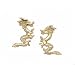 14K Gold JAPANESE DRAGON U L EARRINGS Jewelry