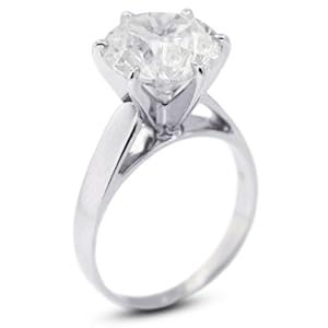 3.01 CT VG-Cut Round G-VVS2 GIA Cert Diamond 14k Gold Cathedral Solitaire Engagement Ring 5.13gr