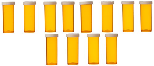 Plastic prescription vials with snap caps 6 dram - 12 per bag