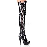 Produkt-Bild: Pleaser Domina Lack Overkneestiefel DELIGHT-3050 Schwarz/Lack Gr&ouml;&szlig;e: 37