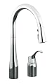 KOHLER K-647-CP Simplice Pull-Down Kitchen Sink Faucet, Polished Chrome