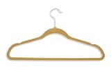Honey-Can-Do HNG-01796 Thin Non-Slip Velvet Hangers, Tan, 50-Pack