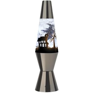 Lava Lite 1612-6 Mystical Glitter Rotating Design with Outer Skin 10-Inch Halloween Lamp, Black Nickel