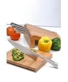 Knife Set w/ Bamboo Cutting Board - 6 pcs