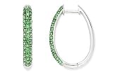1 1/2 Carat Green Garnet 14K White Gold Earrings