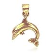 10 KT Solid Yellow Gold Dolphin Pendant 10K Charm
