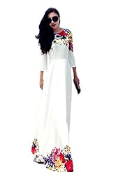 Full Length Floral Print Long Sleeves Polyester Homecoming Dress/Party Dress/Wedding Dress/Maxi Dress 