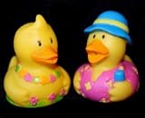 Set of 2 Mini Luau Rubber Ducks